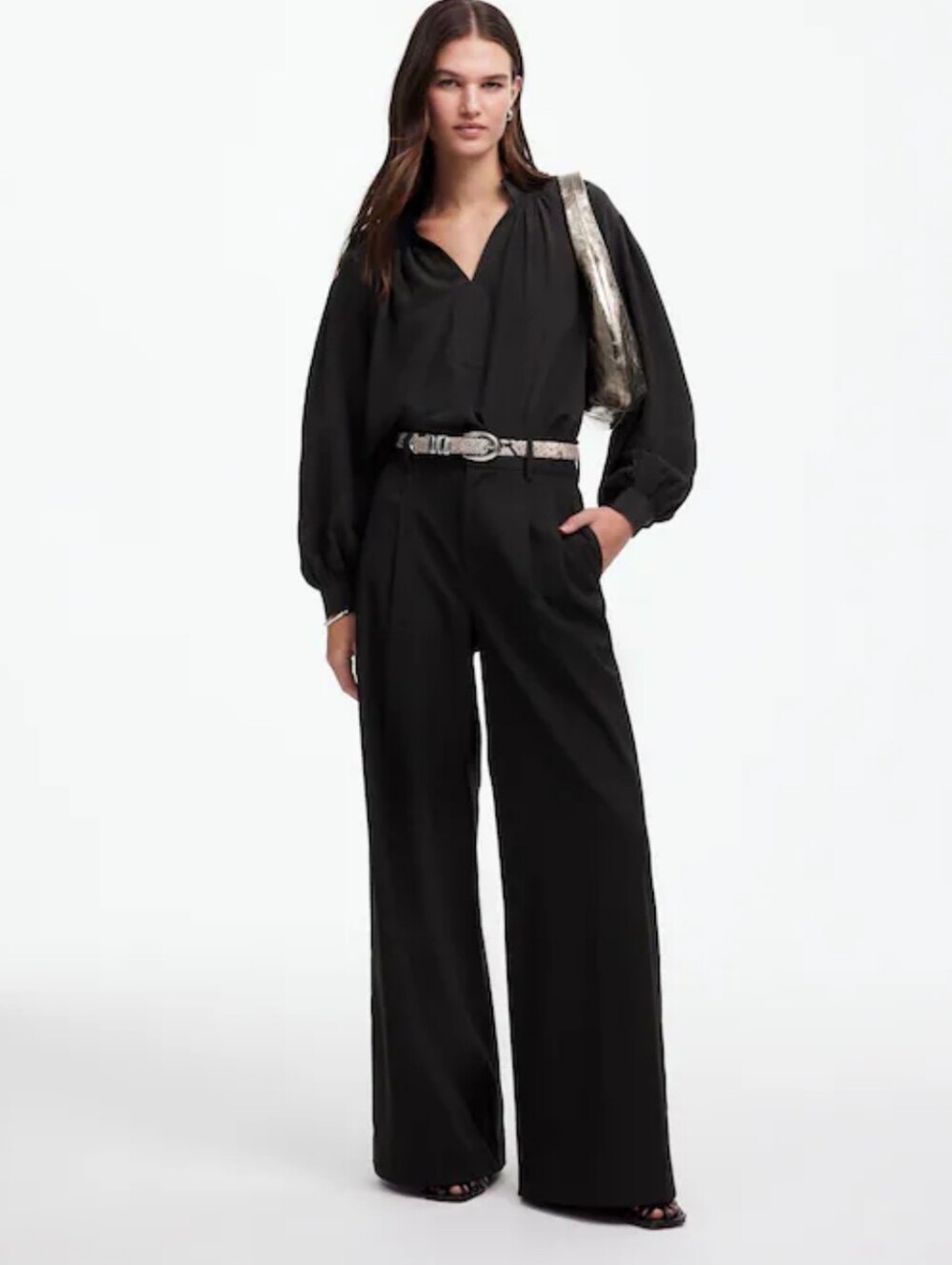 NWT Madewell The Harlow Superwide-Leg Trouser in Brushed Twill